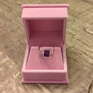 NWT 925 Silver and Genuine Amethyst Gemstone Ring size 5